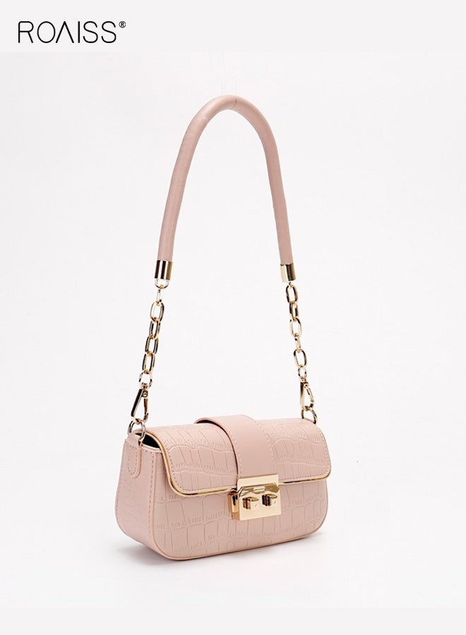 roaiss Women Stylish Square Bag, Large Capacity Shoulder Bag with Adjustable Strap and Snap-button Closure, Elegant Chic Crossbody Bag for Ladies, Ideal for Dating, Shopping and Everyday Use, 21*5*9cm - Image 2